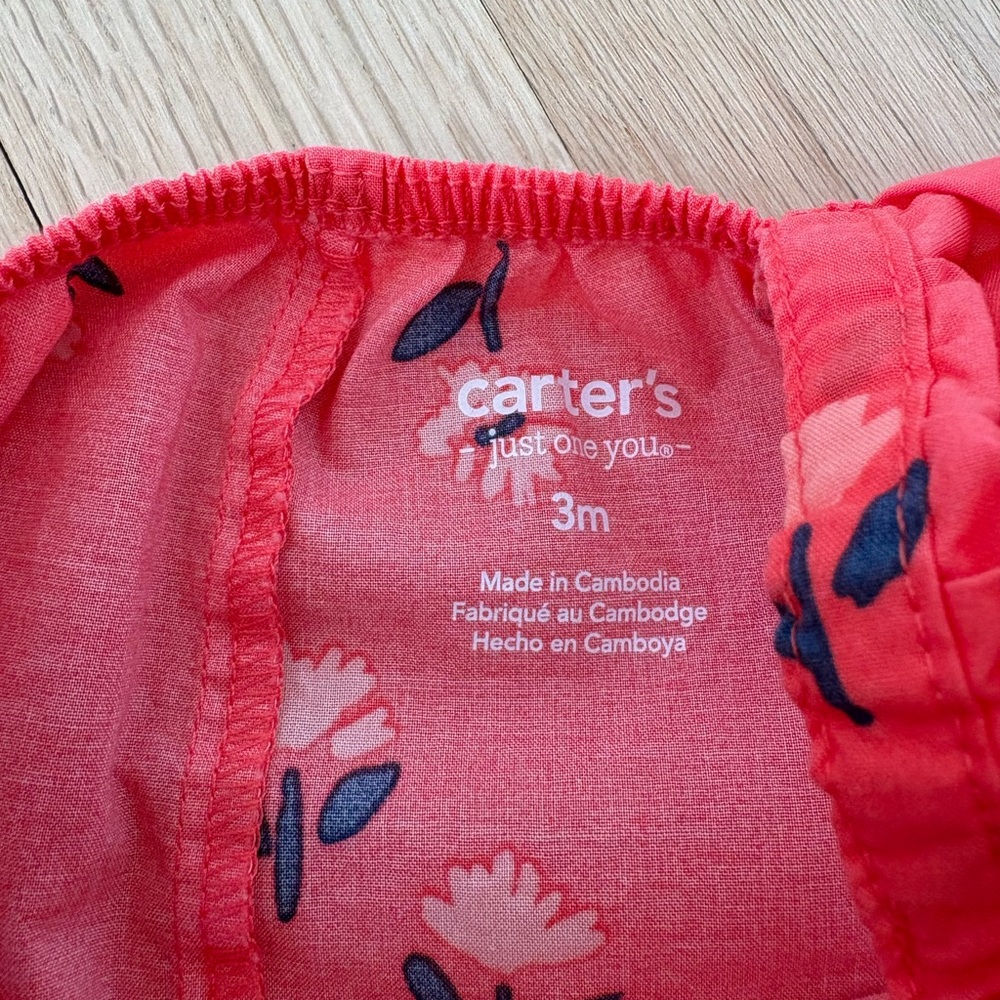 Carter's Pink Floral Baby Romper - Picture 5 of 6